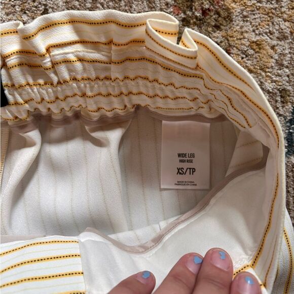 Express yellow Striped Wide Leg Pants - Picture 5 of 9